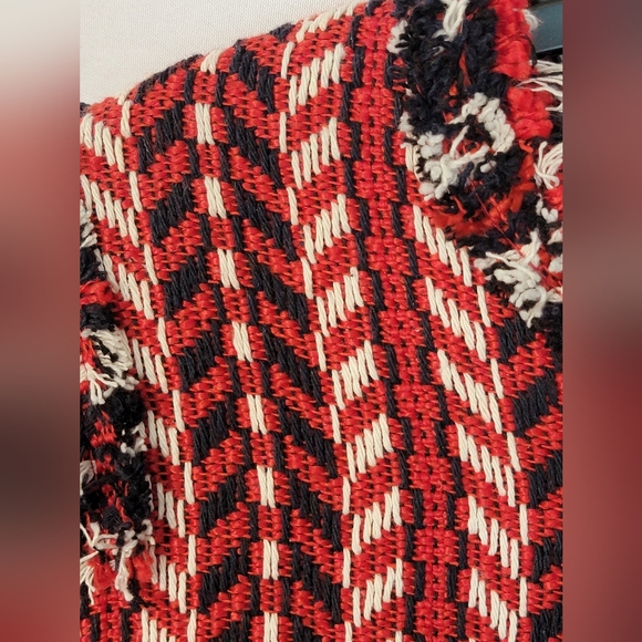 Vici Faux Tweed Red and Black Blazer/Jacket Size M - Picture 7 of 9